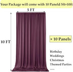 50ftx10ft Wrinkle Free Burgundy Backdrop Curtains for Parties, Silky Polyester Maroon Photo Backdrop Drapes 10, alternate