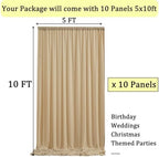 50ftx10ft Wrinkle Free Champagne Backdrop Curtains for Parties, 10 Panels 5x10ft Thick Polyester Backdrop Drapse, alternate
