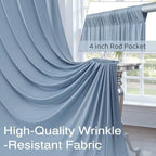 50ftx10ft Wrinkle Free Dusty Blue Backdrop Curtains for Parties, 10 Panels 5x10ft Silky Polyester Photo Backdrop, alternate