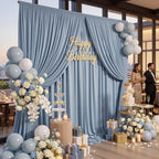 50ftx10ft Wrinkle Free Dusty Blue Backdrop Curtains for Parties, 10 Panels 5x10ft Silky Polyester Photo Backdrop, alternate