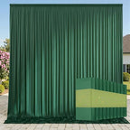 50ftx10ft Wrinkle Free Hunter Green Backdrop Curtains for Parties, Polyester Green Photo Backdrop Drapes 10