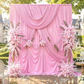 50ftx10ft Wrinkle Free Pink Backdrop Curtains for Party Background, 10 Panels 5x10ft Silky Polyester Photo