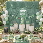 50ftx10ft Wrinkle Free Sage Green Backdrop Curtains for Parties, Polyester Green Photo Backdrop Drapes 10 Panels, alternate