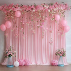 50FTx12FT Baby Pink Backdrop Curtains for Weddings, Birthdays and Photos in W5' x H12'(10 panels) in Baby Pink, alternate