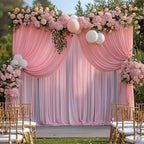 50FTx12FT Baby Pink Backdrop Curtains for Weddings, Birthdays and Photos in W5' x H12'(10 panels) in Baby Pink, alternate