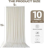 50ftx12ft Beige Backdrop Curtains for Parties, Wrinkle Free Polyester Beige Photo Backdrop Drapes 10 Panels 12, alternate