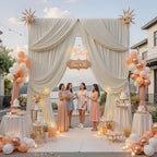 50ftx12ft Beige Backdrop Curtains for Parties, Wrinkle Free Polyester Beige Photo Backdrop Drapes 10 Panels 12, alternate