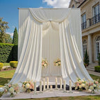50ftx12ft Beige Backdrop Curtains for Parties, Wrinkle Free Polyester Beige Photo Backdrop Drapes 10 Panels 12, alternate