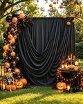 50ftx12ft Black Backdrop Curtain for Wedding & Halloween Parties in W5' x H12'(10 panels) in Black
