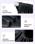 50ftx12ft Black Backdrop Curtain for Wedding & Halloween Parties in W5' x H12'(10 panels) in Black, alternate view 5