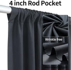 50ftx12ft Black Backdrop Curtain Panels for Parties, Thick Polyester 10 Panels 12 ft Long Wedding Black Photo, alternate view