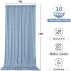 50ftx12ft Dusty Blue Backdrop Curtains for Parties, Wrinkle Free Polyester Photo Backdrop Drapes 10 Panels 12 ft, alternate