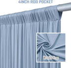 50FTx12FT Dusty Blue Backdrop Curtains for Weddings, Birthdays and Photos in W5' x H12'(10 panels) in Dusty Blue, alternate