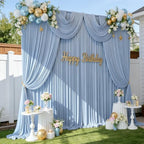 50FTx12FT Dusty Blue Backdrop Curtains for Weddings, Birthdays and Photos in W5' x H12'(10 panels) in Dusty Blue, alternate