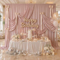 50ftx12ft Dusty Pink Backdrop Curtains for Parties, Wrinkle Free Polyester Dusty Pink Photo Backdrop Drapes 10