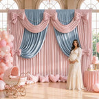 50FTx12FT Dusty Pink Backdrop Curtains for Weddings, Birthdays and Photos in W5' x H12'(10 panels) in Dusty Pink, alternate