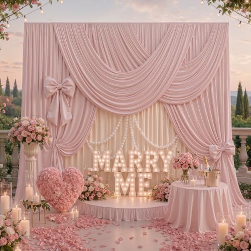 50FTx12FT Dusty Pink Backdrop Curtains for Weddings, Birthdays and Photos in W5' x H12'(10 panels) in Dusty Pink, alternate