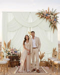 50ftx12ft Ivory Backdrop Curtain for Wedding & All Parties in W5' x H12'(10 panels) in Ivory