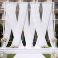 50ftx12ft White Backdrop Curtain for Parties, Thick Polyester 10 Panesl 12 ft Long Wedding Photo Backdrop Drapes