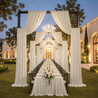50ftx14ft Beige Backdrop Curtain for Wedding Parties