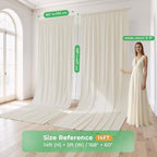50ftx14ft Beige Backdrop Curtain for Wedding Parties, alternate view 2