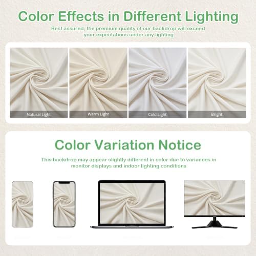 50ftx14ft Beige Backdrop Curtain for Wedding Parties, alternate view 5