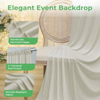 50ftx14ft Beige Backdrop Curtain for Wedding Parties, alternate view 6