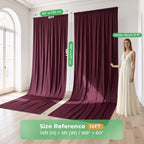 50ftx14ft Burgundy Backdrop Curtain for Wedding Parties, alternate view 2