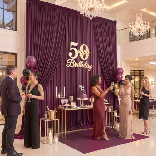50ftx14ft Burgundy Backdrop Curtain for Wedding Parties, alternate view 6