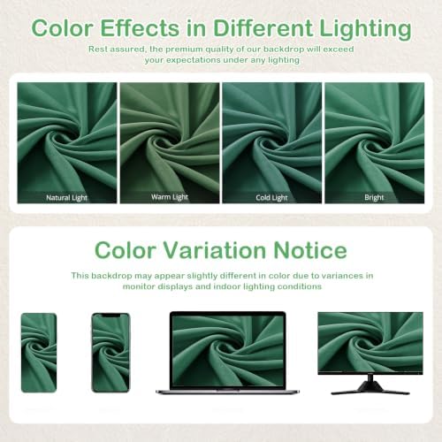 50ftx14ft Forest Green Backdrop Curtain for Wedding Parties in W5' x H14'(10 panels) in Forest Green, alternate view 5