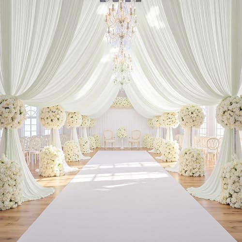 50ftx14ft Ivory Backdrop Curtain for Wedding Parties
