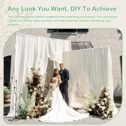 50ftx14ft Ivory Backdrop Curtain for Wedding Parties, alternate view 3