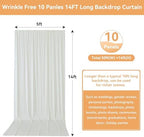 50FTx14FT Ivory Backdrop Curtains for Weddings, Birthdays and Photography in W5' x H14'(10 panels) in ivory, alternate view 6