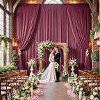 50ftx15ft Burgundy Backdrop Curtains for Parties, Wrinkle Free Polyester Burgundy Photo Backdrop Drapes 10, alternate view 3