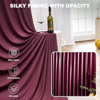 50ftx15ft Burgundy Backdrop Curtains for Parties, Wrinkle Free Polyester Burgundy Photo Backdrop Drapes 10, alternate view 4