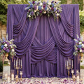 50ftx15ft Purple Backdrop Curtains for Parties, Wrinkle Free Polyester Purple Photo Backdrop Drapes 10 Panels 15
