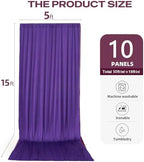 50ftx15ft Purple Backdrop Curtains for Parties, Wrinkle Free Polyester Purple Photo Backdrop Drapes 10 Panels 15, alternate