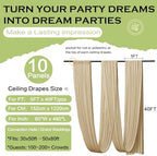50ftx40ft Camel Khaki Ceiling Curtain for Wedding Parties, alternate view 6