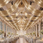 50ftx40ft Champagne Gold Ceiling Curtain for Wedding Parties