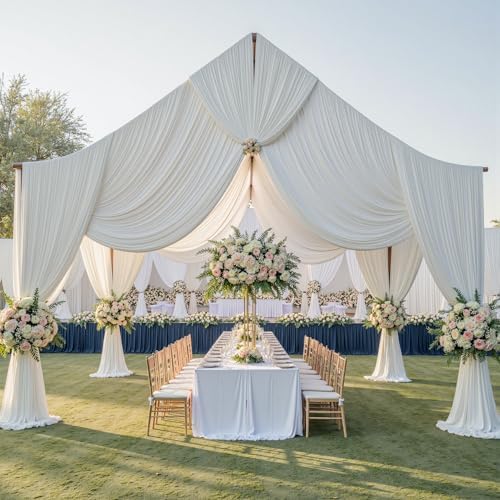 50ftx40ft Ivory Ceiling Curtain for Wedding Parties