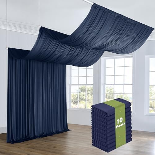 50ftx40ft Navy Blue Ceiling Curtain for Wedding Parties
