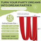 50ftx40ft Red Ceiling Curtain for Christmas Parties, alternate view 6