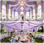 50ftx40ft Taro Purple Ceiling Curtain for Wedding Parties, alternate view 6