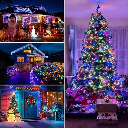 50LED Battery Operated String Lights with Timer 8 Modes Waterproof Outdoor Indoor for Christmas Decor Multicolor, alternate