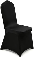 50PCS Black Chair Covers, Wrinkle Resistant, Elastic Stretch and Washable, Stretch Polyester Spandex Slipcovers