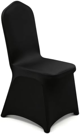 50PCS Black Chair Covers, Wrinkle Resistant, Elastic Stretch and Washable, Stretch Polyester Spandex Slipcovers