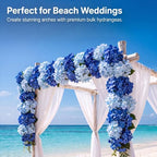 50PCS Blue Hydrangea Artificial Flowers with Stronger Bendable Stems in Blue, alternate view 5