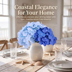 50PCS Blue Mix Hydrangea Artificial Flowers with Stronger Bendable Stems in 25 Royal Blue + 25 Light Blue, alternate view 2