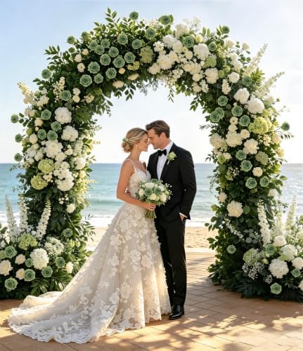 50pcs Elf Green Foam Fake Roses with Stems DIY Wedding Bouquets in Elf Green, alternate view 4