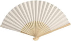50pcs Paper Hand Fan with Organza Bags Bamboo Handheld Folding Fans DIY Decorative Wedding Party Favors (Cream), alternate